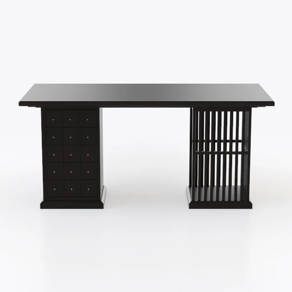 EYYTHUNG 55" Farmhouse Executive Desk, Solid Wood