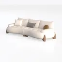 Morden Fort 3 Piece Cloud Couch Set, Modern Left 45 Degree View