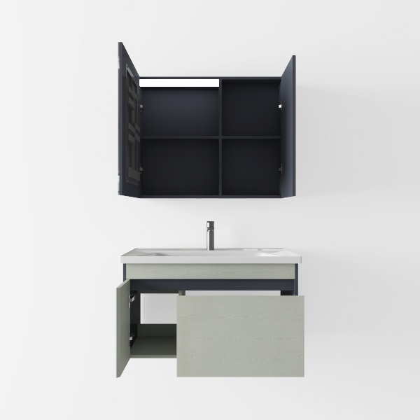 Movo 24 Inch x 30 Inch Black Metal Framed Bathroom