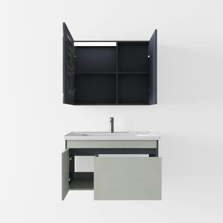 Movo 24 Inch x 30 Inch Black Metal Framed Bathroom
