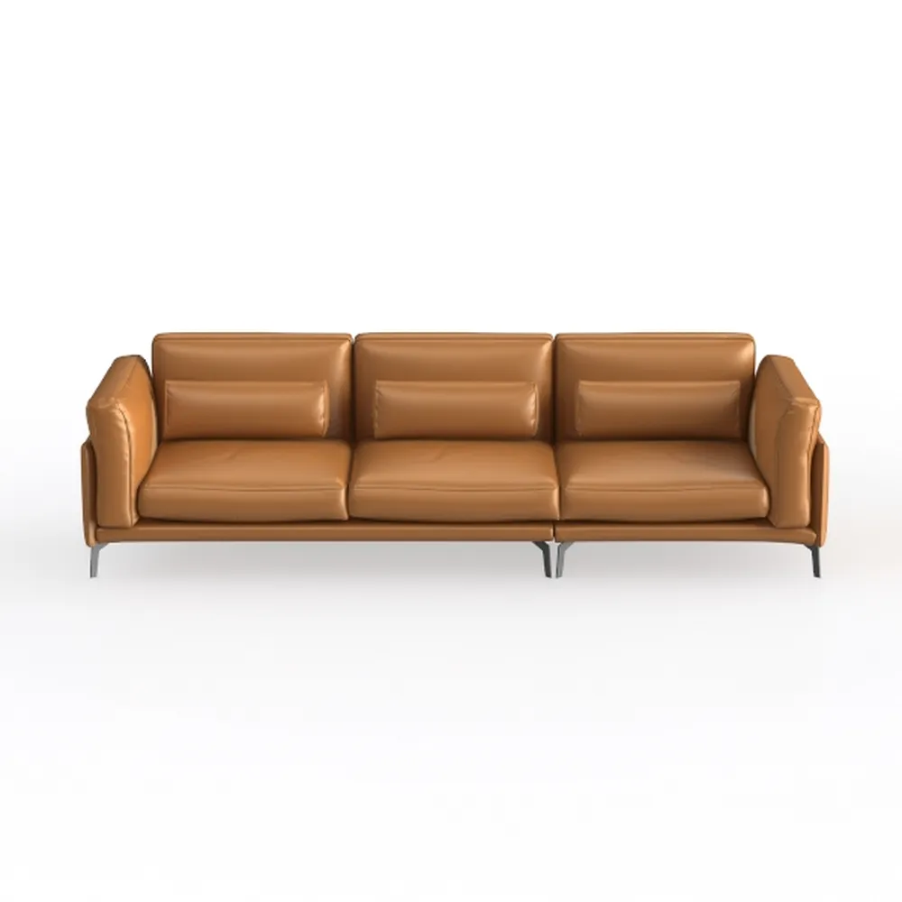 Genuine Leather Left Back L-Shape Upholstered Sofa
