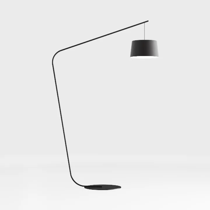 Minimalist Black Metal Arc Floor Lamp 3D Model