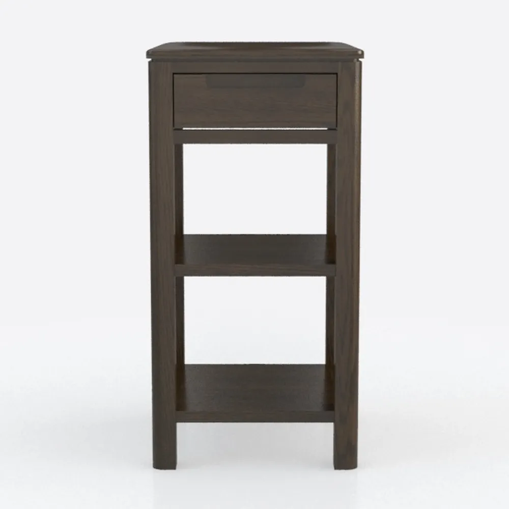 Narrow End Table with Charging Station - Farmhouse