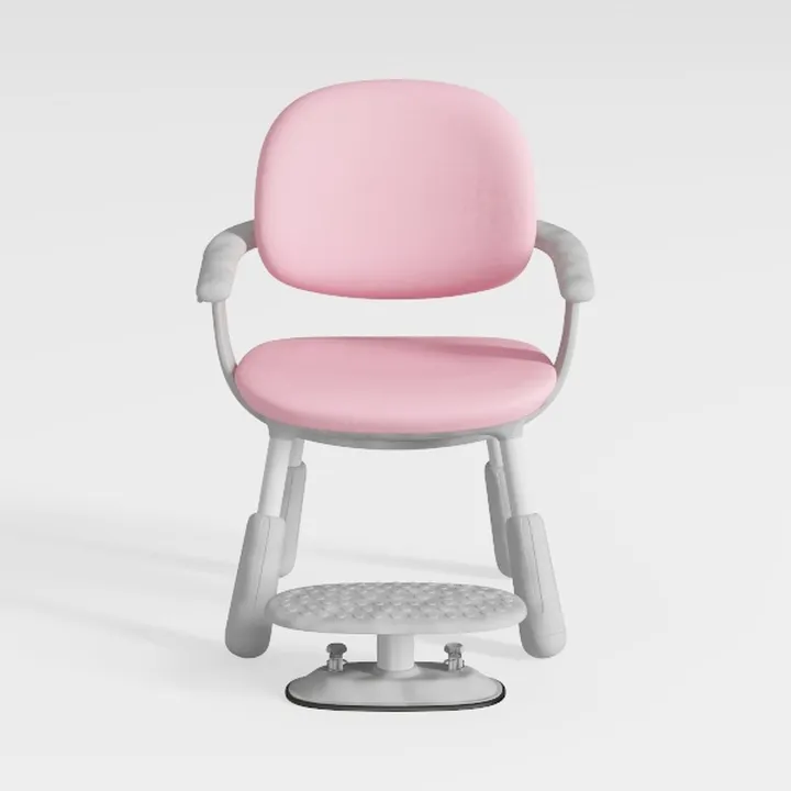 Modern Pink Fabric Kids Adjustable Armchair 3D Model