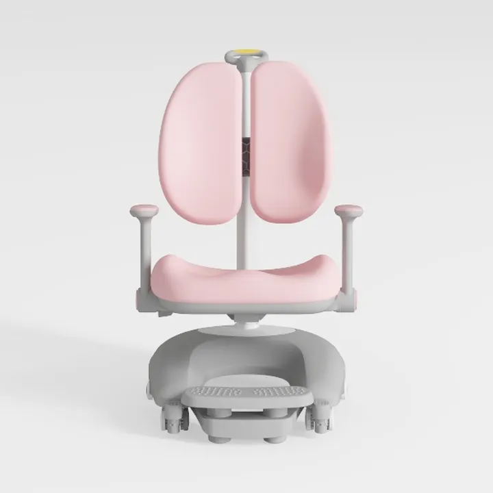 Pink Fabric Modern Ergonomic Kids Office Chair 3D Model