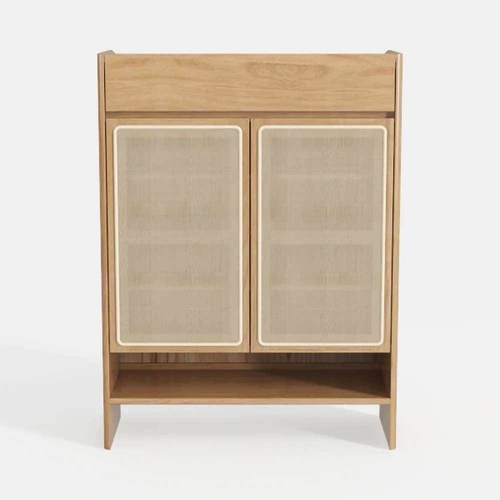 SICOTAS Rattan Shoe Cabinet with Storage - 5 Tier