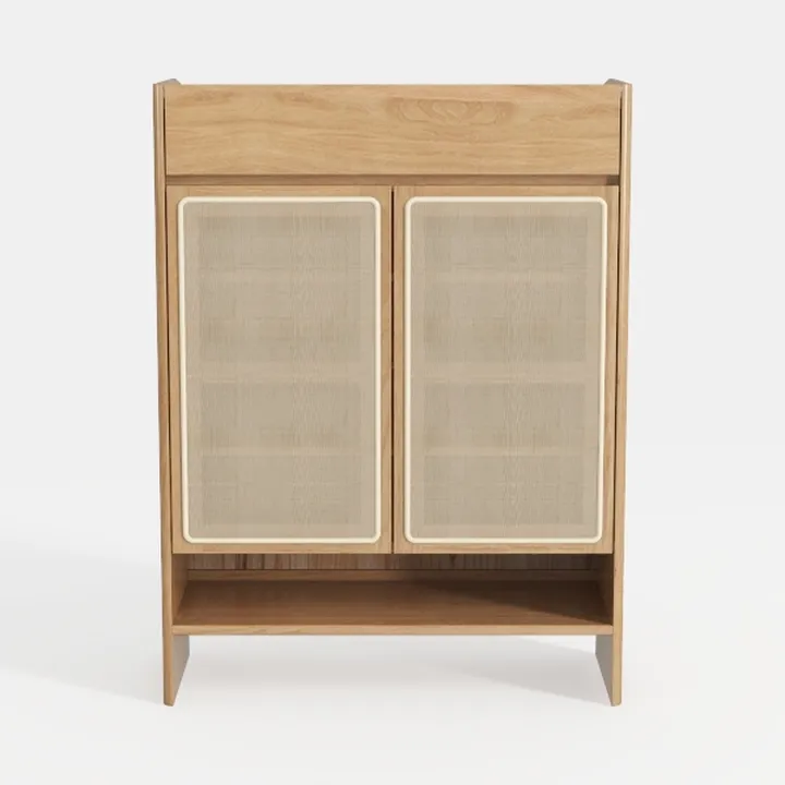 SICOTAS Rattan Shoe Cabinet with Storage - 5 Tier