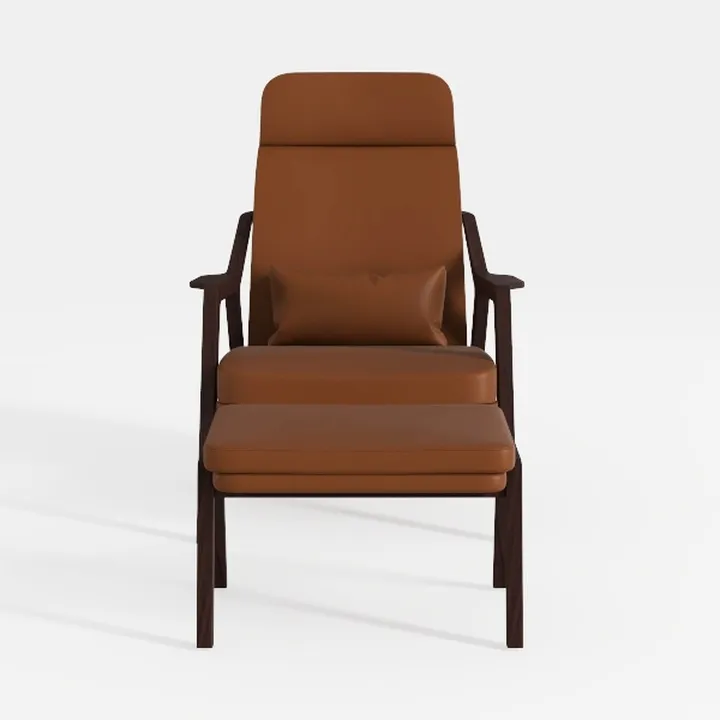 Walnut Finish Sleek Design Accent Chair Brown Faux
