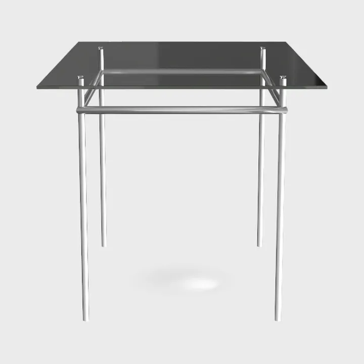 Modern Minimalist Glass Metal Square Side Table 3D Model