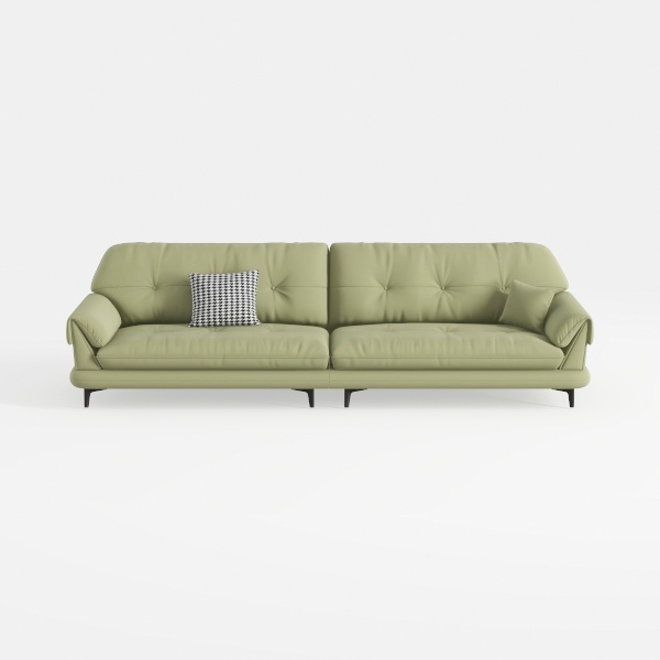 Modern Upholstered 2-Seater Loveseat with Metal
