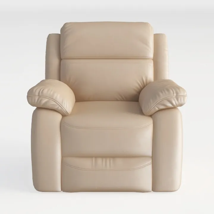 Modern Beige Leather Recliner Armchair 3D Model