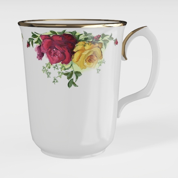 Vintage Colorful Flower Ceramic Vase with Handle,