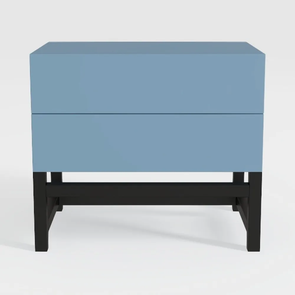 Bedside Nightstand Table with Drawers Grey Solid