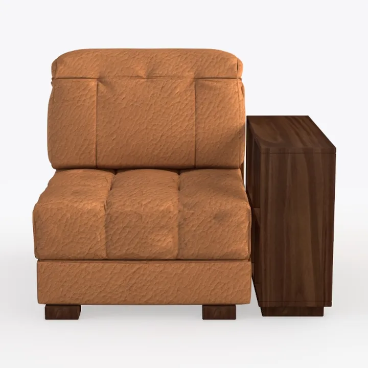 SIMPLIHOME Rex Center Sofa Module in Full-Grain Ge