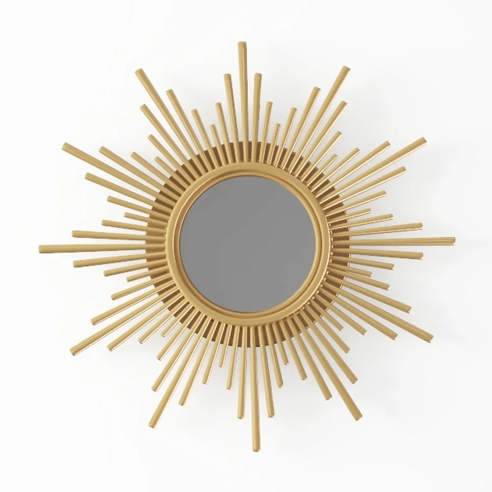 Gold Round Table Mirror Palace Style Mirror Tray Home Decorative Art Wall Mirrors Hanging Living Room Bedroom Decor Makeup