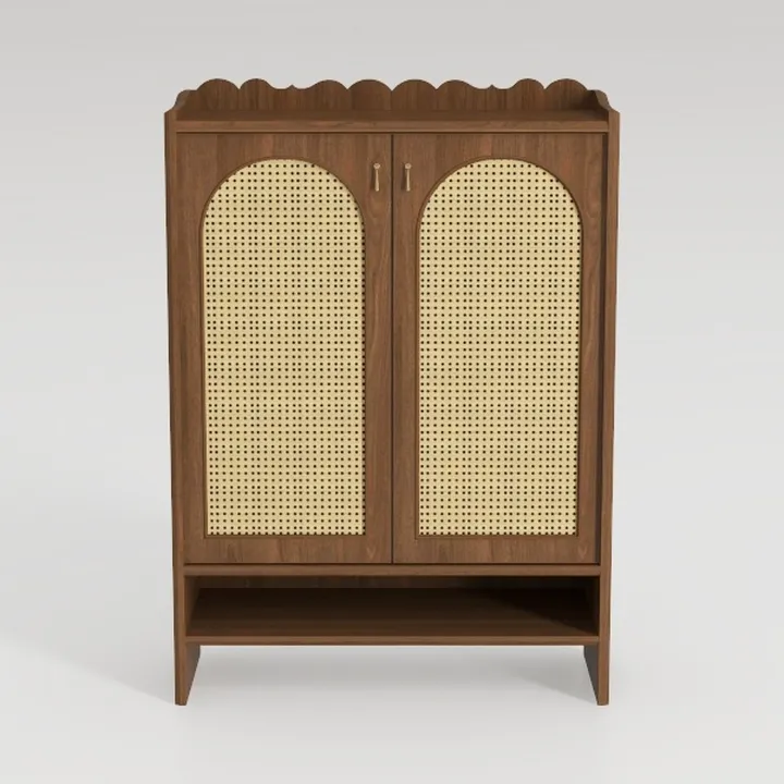 Shoe Cabinet Storage for Entryway, Natural Rattan