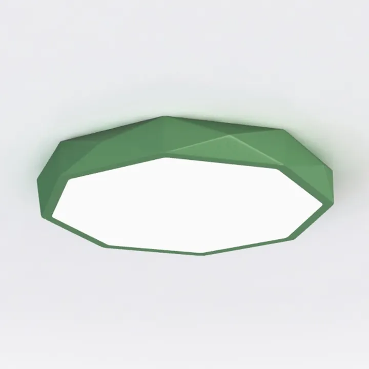 Modern Green Geometric Flush Mount Ceiling Lamp 3D Model