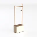 Solid Wooden Coat Rack Freestanding - Creative Left 45 Degree View