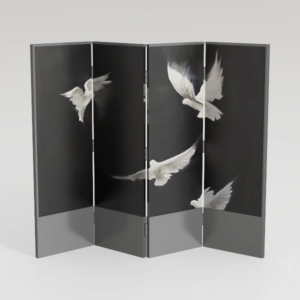 RANTILA 4 Panel Room Divider, 6 FT Folding Privacy