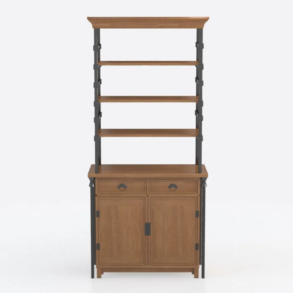 HOOBRO Bookshelf with Doors, Rustic Bookshelf with