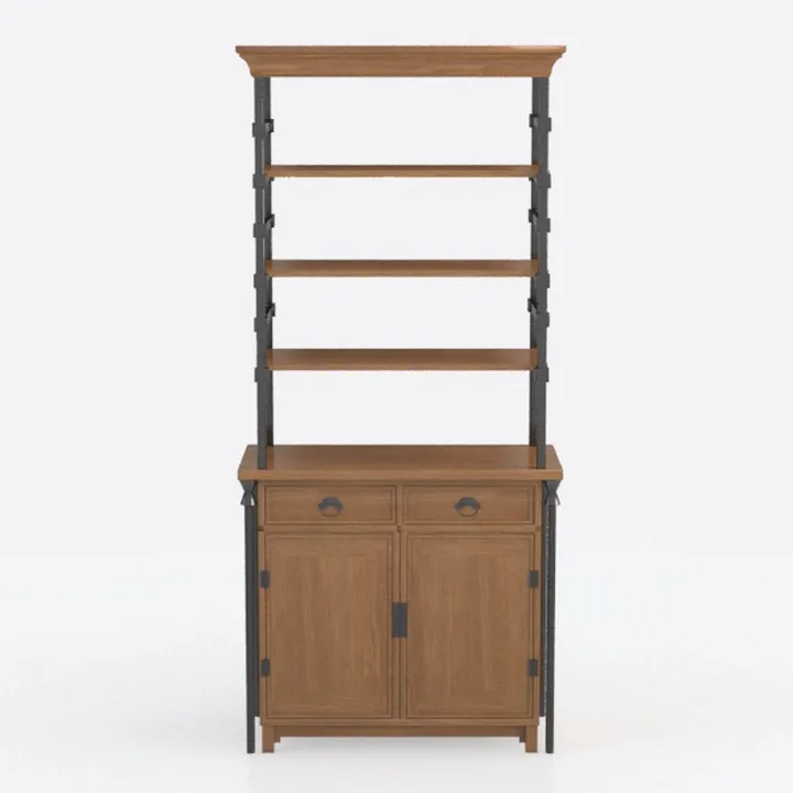 HOOBRO Bookshelf with Doors, Rustic Bookshelf with