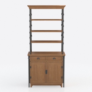 HOOBRO Bookshelf with Doors, Rustic Bookshelf with