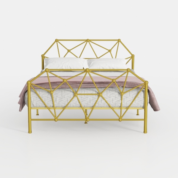 ARFARLY Struttura per letto king size da 1,5 m, piattaforma in metallo con testiera, supporto a doghe in acciaio, base per materasso, facile da montare, spazio di archiviazione sotto il letto, colore