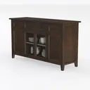 Farmhouse Buffet Cabinet, 53” Sideboard Cabinet Left 45 Degree View