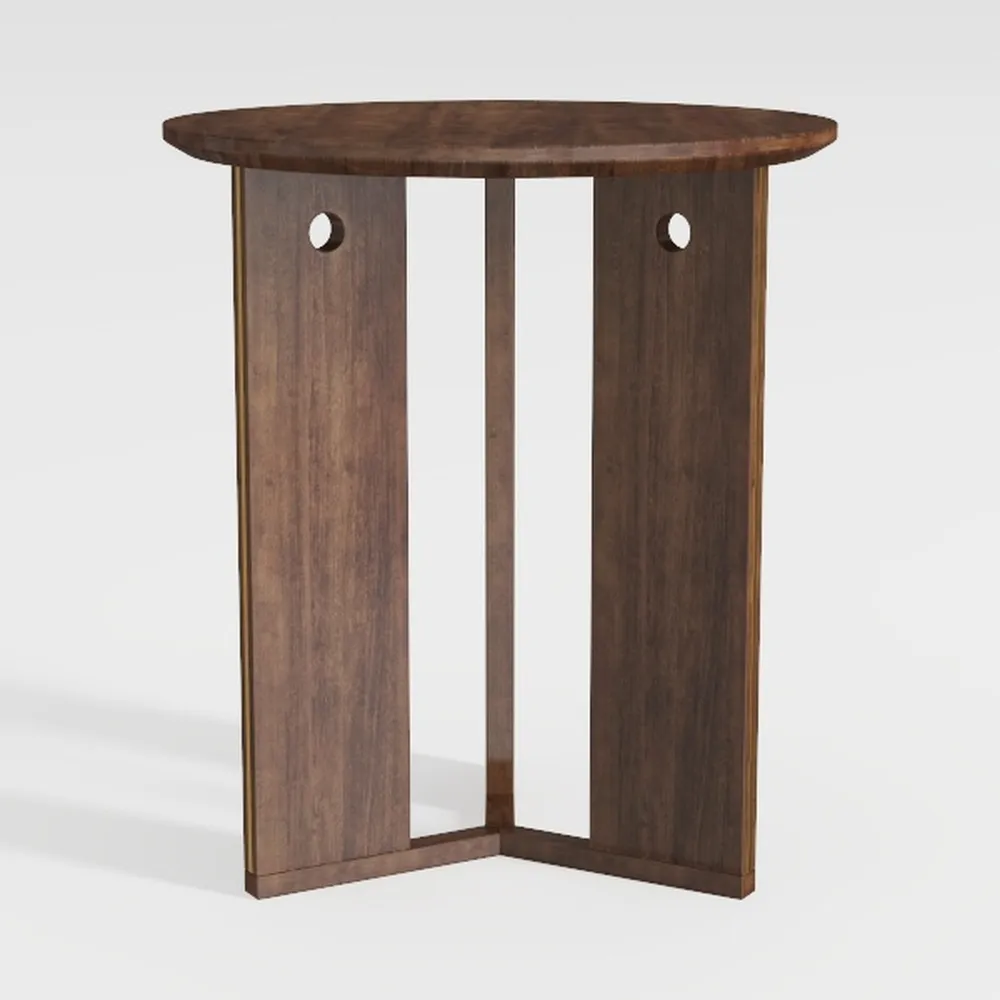 Creative Co-Op Paulownia Wood Round Accent Table