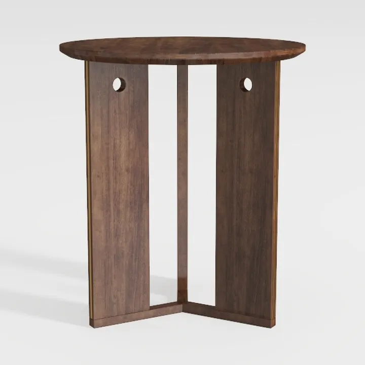 Creative Co-Op Paulownia Wood Round Accent Table