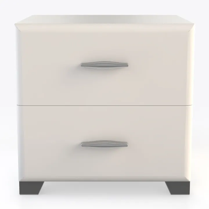 Minimalist Modern Two Drawer Nightstand 3D Model