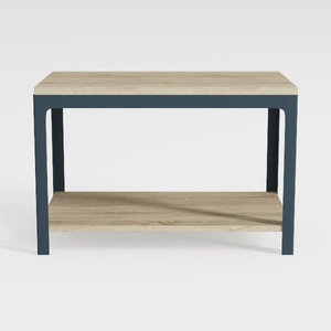 Modern Minimalist Solid Wood Metal Two Tier Side Table 3D Model