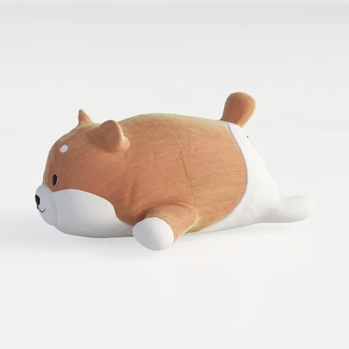 Cute Fabric Shiba Inu Plush Pillow Toy 3D Model