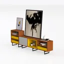 tv cabinet_GRAY_3 Left 45 Degree View