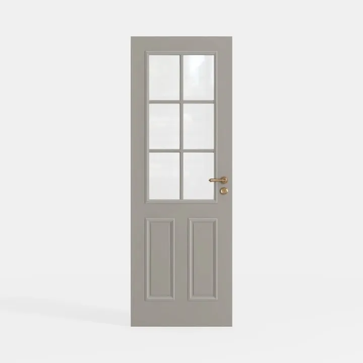 French Door, 30" x 80", Half-Lite Frosted Glass, 
