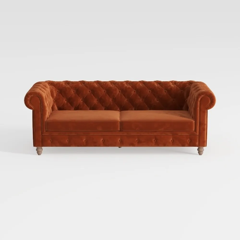 Poly & Bark Lyon Leather Couch - 87.4 Inch Sofa