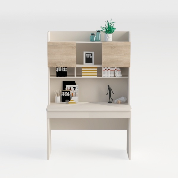 vidaXL Desk, Computer Desk with Bookshelves, Works