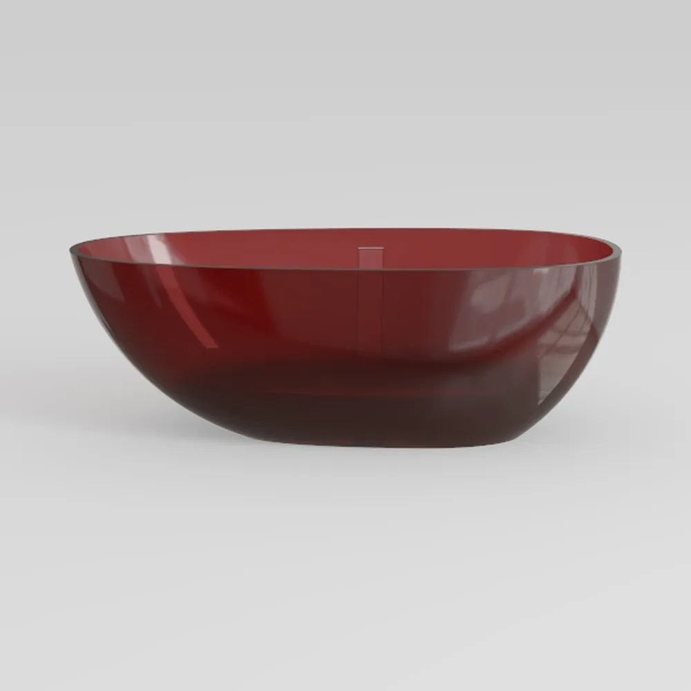 67" Resin Translucent Freestanding Bathtub