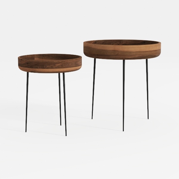 Modern Walnut Solid Wood Metal Leg Nesting Side Tables 3D Model ...