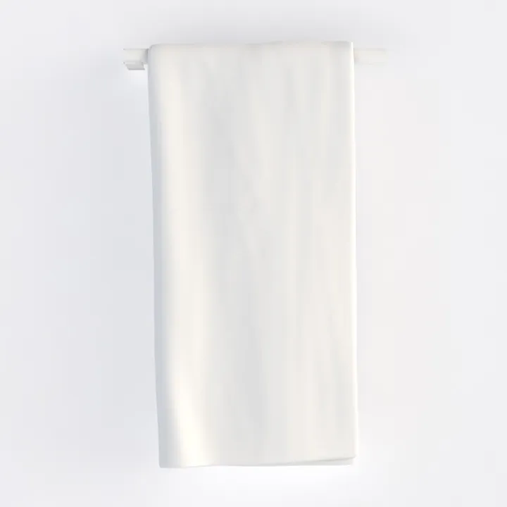 Minimalist White Fabric Towel Rack Accessory 3D Model