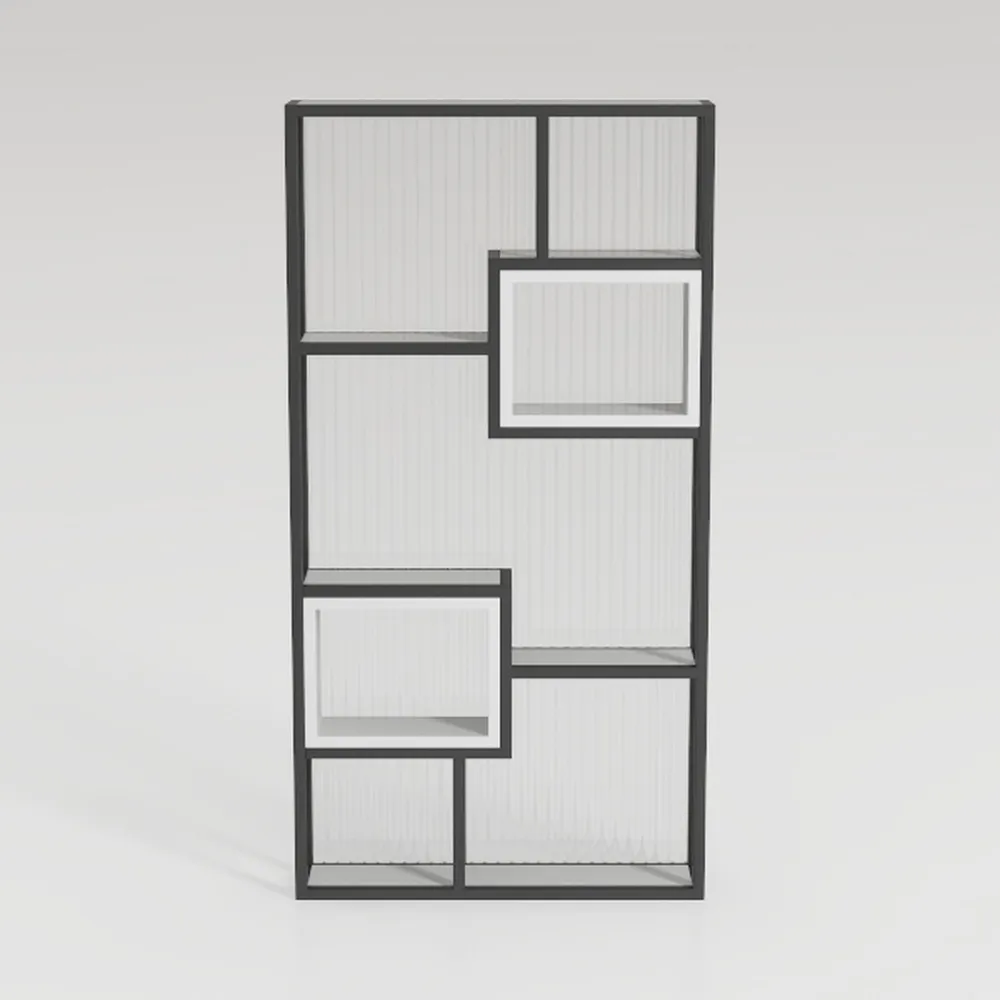 64.2" Tall Rattan Black Kitchen Pantry, Storage