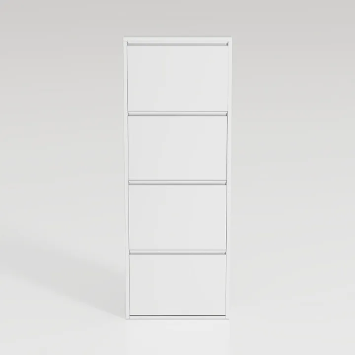 4 Tier Metal Shoe Cabinet with Cover and Shelf