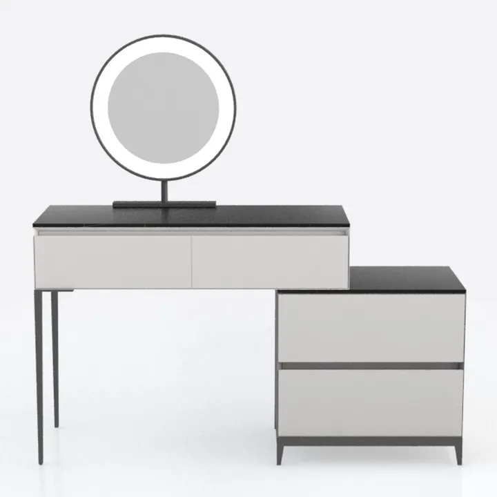 FUNKOCO Black Small Writing Desk with Drawers, 40