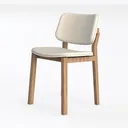 Dining Chair backrest Dining Chair(White) Left 45 Degree View