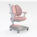 Pink Fabric Modern Dual Backrest Kids Office Chair 3D Model Right 45 Degree View