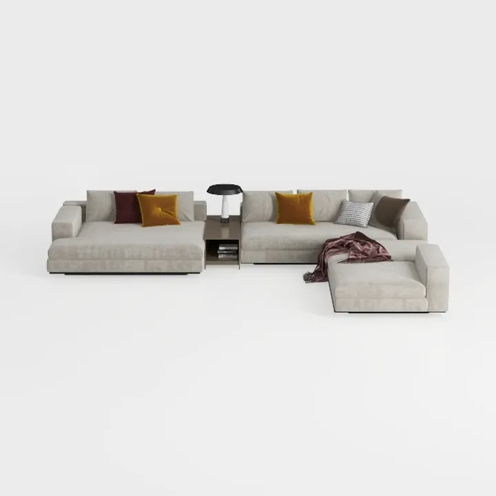 EcoSummer 112'' Large L-Shaped Sectional Sofa, Mod