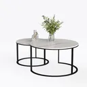 Coffee Tables for Living Room, White Modern  Left 45 Degree View