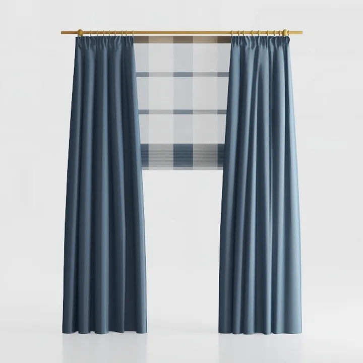 Joydeco Blue Velvet Curtains 84 inch Length 2 