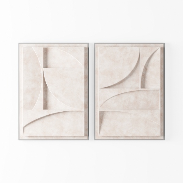 White and Gold Canvas Wall Decor Textured Wall Art