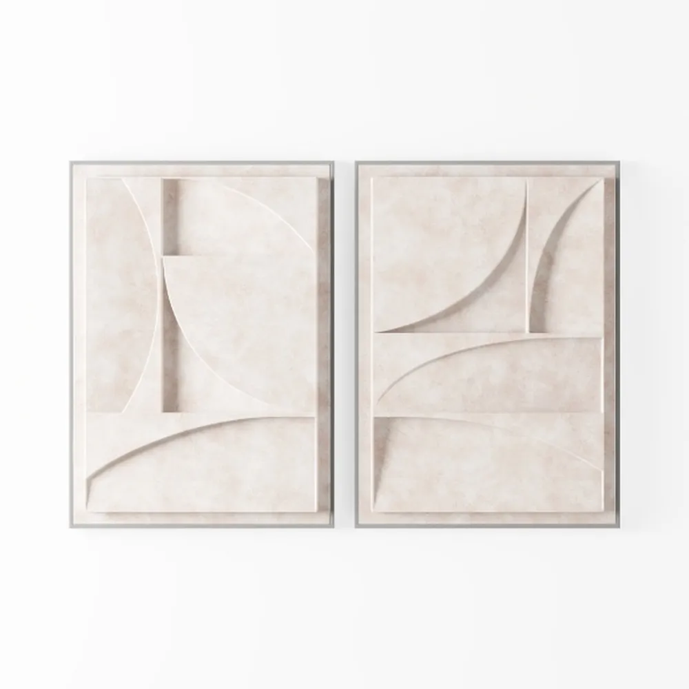 White and Gold Canvas Wall Decor Textured Wall Art